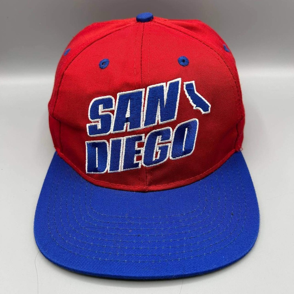 Vintage San Diego Hat Men Red Blue Embroidered Eclipse Snap Back Cap New